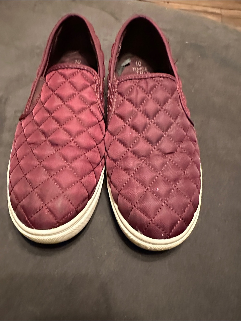 Time and Tru Quilted Slip-On Sneakers - Maroon
